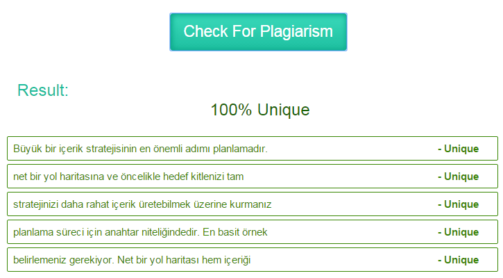 İçerik Özgünlük Kontrolü