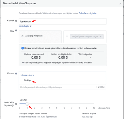 facebook benzer hedef kitle oluşturma