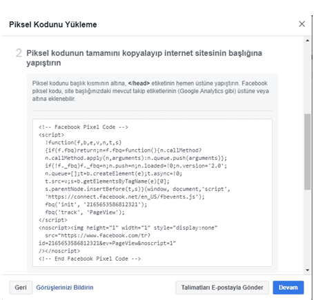 facebook pixel kodu