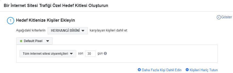 Genel Websitesi yeniden hedefleme