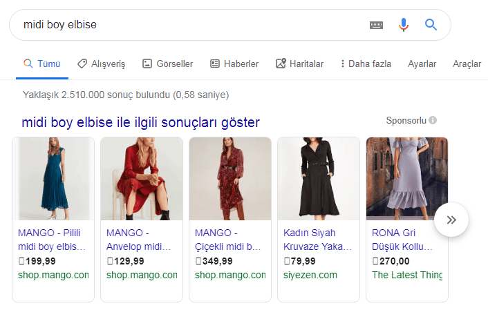 alışveriş reklamı sonuçları