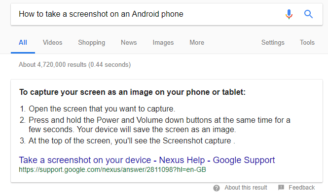 featured snippet örnek