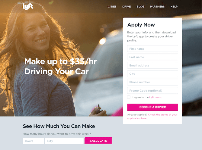 Lyft Landing Page