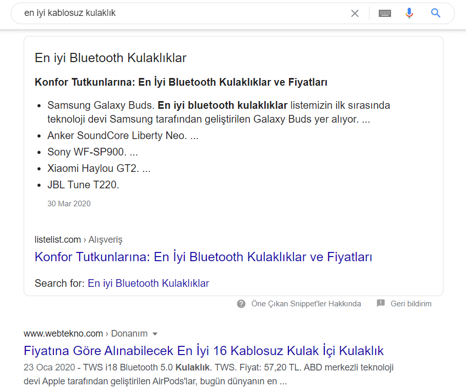 blog içeriği çıkan arama sonucu