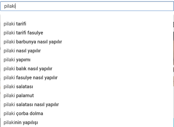 youtube arama önerileri