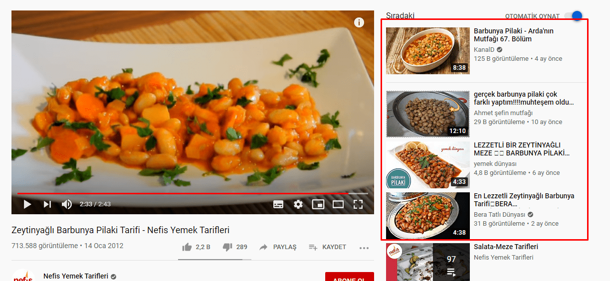 youtube izleme önerileri