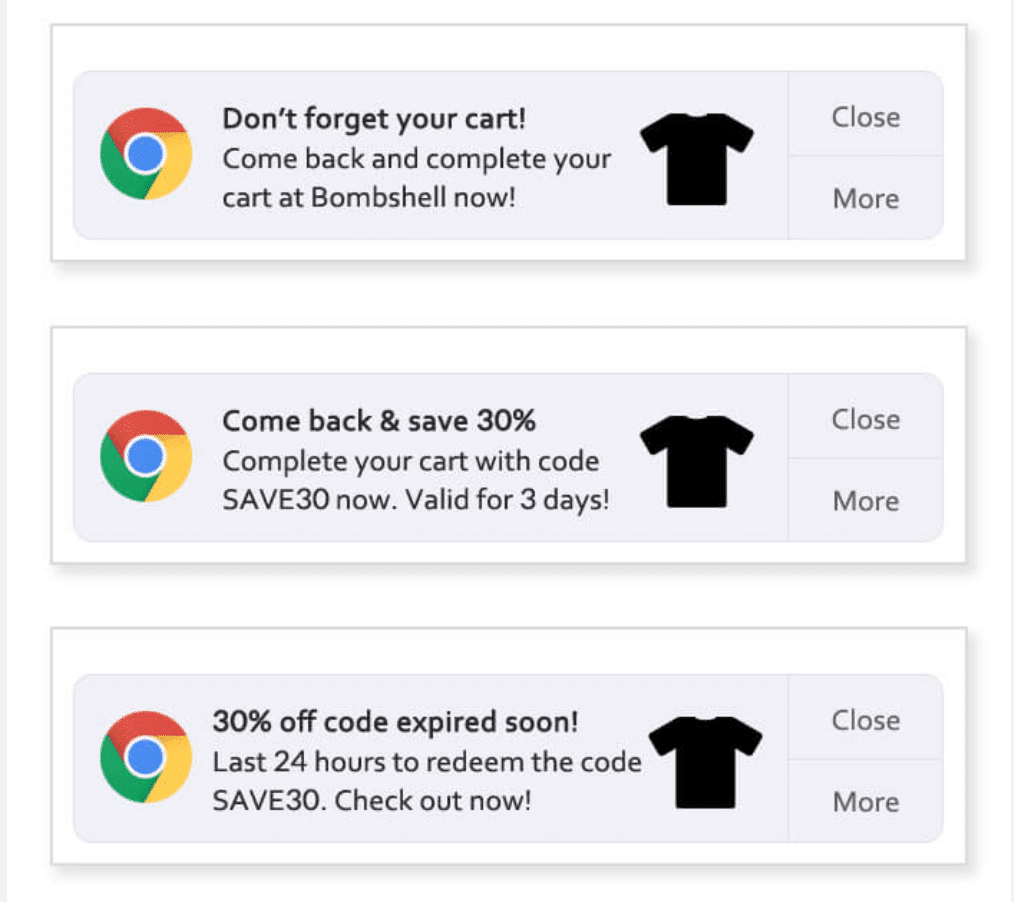 sepet terk bildirimi