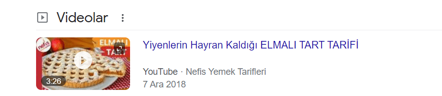 arama motoru sonuç sayfası video