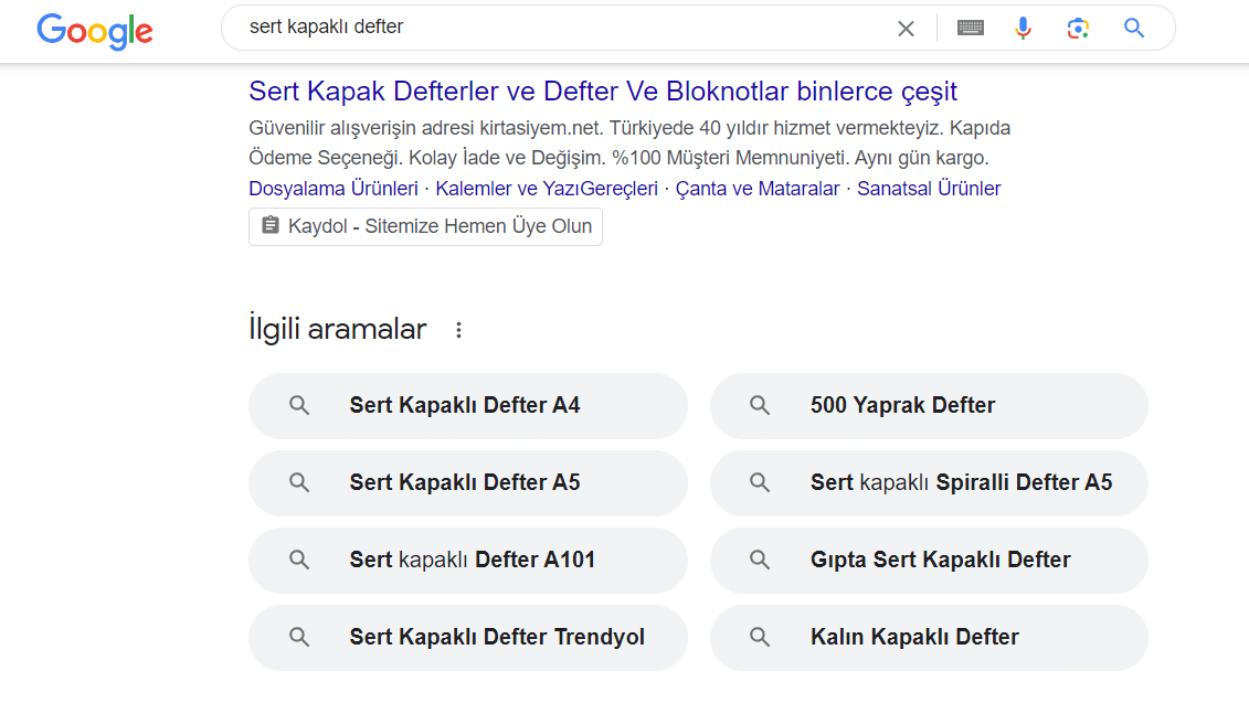 google ilgili aramalar