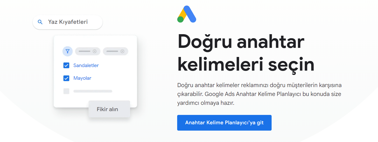 google ads anahtar kelime araştırması