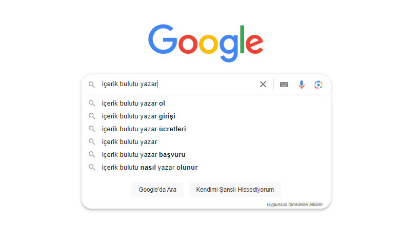 google arama önerileri